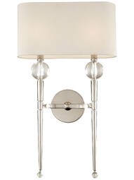 Rockland 2-Light Wall Sconce in Polished Nickel